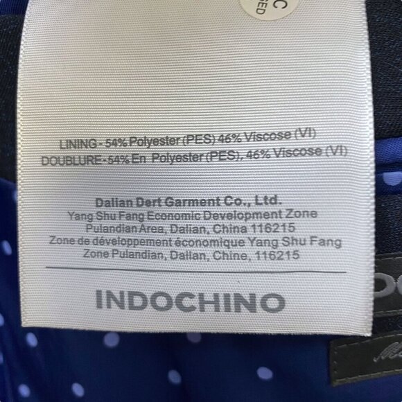 INDOCHINE Mens Blazer Navy Blue Sz 36 Approx. Wool Silk Blend All Season Bespoke - Picture 11 of 12